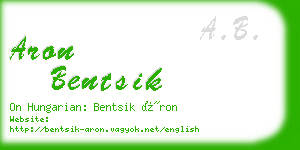 aron bentsik business card